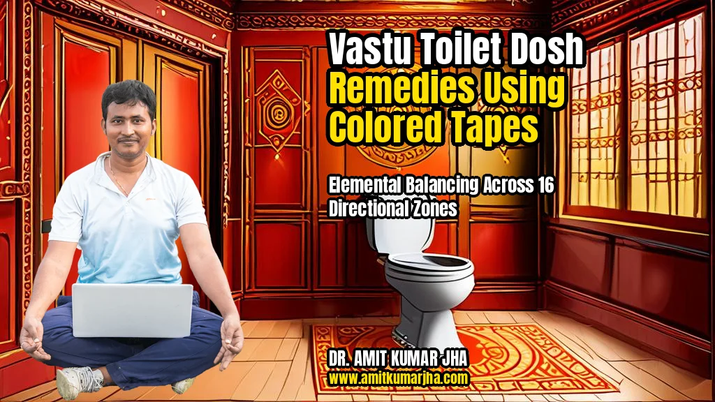 vastu toilet dosh remedies using colored tapes elemental balancing across 16 directional zones