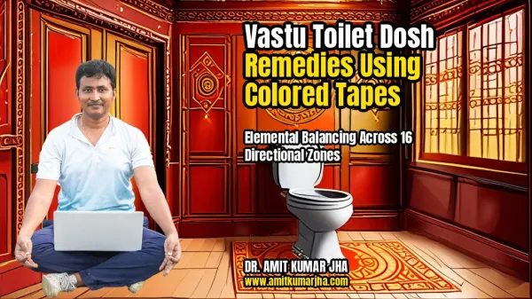 Vastu Toilet Dosh Remedies Using Colored Tapes: Elemental Balancing Across 16 Directional Zones